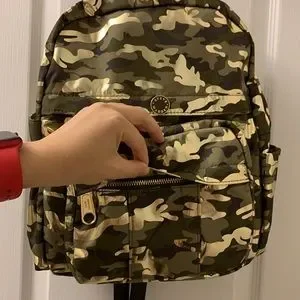 Steve Madden | Bags | Steve Madden Green Gold Army Backpack 